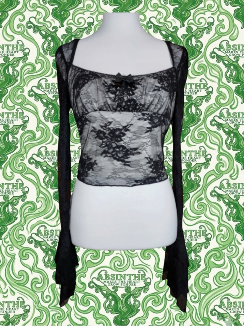 Dolls Kill Widow NWT Goth Whimsigoth Steampunk Coquette Festival Alt Lace Top L